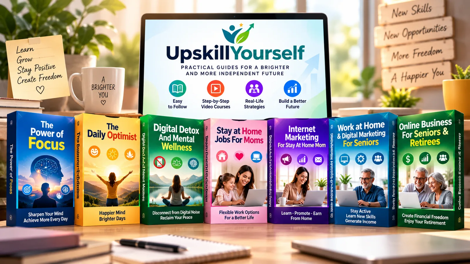 UpskillYourself collection of seven digital learning products